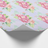 Elegante Rosa Blume Geschenkpapier (Ecke)