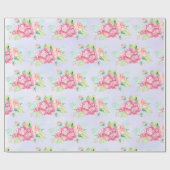 Elegante Rosa Blume Geschenkpapier (Flach)