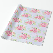 Elegante Rosa Blume Geschenkpapier (Ungerollt)