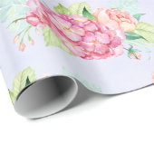 Elegante Rosa Blume Geschenkpapier (Rolleneckpunkt)