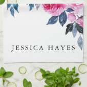 Elegante, rosa Blume Geschirrtuch (Gefaltet)