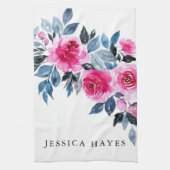 Elegante, rosa Blume Geschirrtuch (Vertikal)