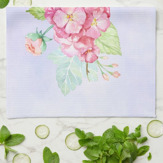 Elegante Rosa Blume Geschirrtuch (Gefaltet)