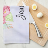 Elegante Rosa Blume Geschirrtuch (Viertel Falte)