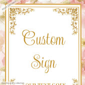 Elegante rosa Blume Goldverheiratung Poster