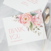 Elegante Rosa Blume Grüngarten Kinderdusche Dankeskarte