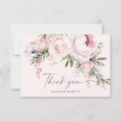 Elegante Rosa Blume Grüngarten Kinderdusche Dankeskarte (Vorderseite)