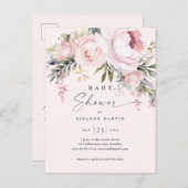 Elegante Rosa Blume Grüngarten Kinderdusche Postkarte (Vorne/Hinten)