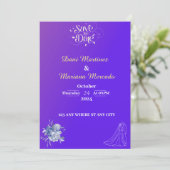 Elegante rosa Blume Hochzeit Einladung (Stehend Vorderseite)