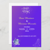 Elegante rosa Blume Hochzeit Einladung (Vorne/Hinten)