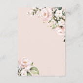 Elegante, rosa Blume Hochzeitsdetails Begleitkarte (Rückseite)