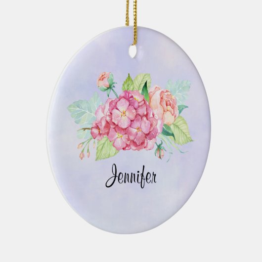 Elegante Rosa Blume Keramik Ornament (Rechts)