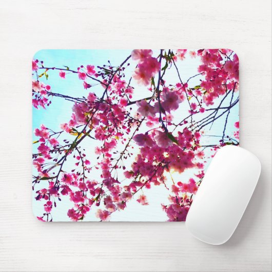 Elegante rosa Blume Kirschblüten Mousepad (Mit Mouse)