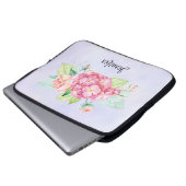 Elegante Rosa Blume Laptopschutzhülle (Vorne Knopf)