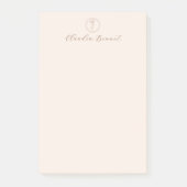 Elegante Rosa Blume Logo und Skriptname Post-it Klebezettel (Vorderseite)