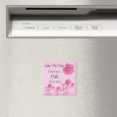 Elegante rosa Blume mit Diamanten Magnet (In Situ (Geschirrspüler))