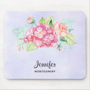 Elegante Rosa Blume Mousepad