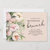 Elegante rosa Blume Muttertagsbrunch Einladung (Vorderseite)