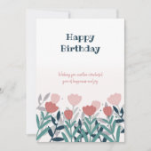 Elegante rosa Blume natürliche Geburtstagskarten Einladung (Vorderseite)