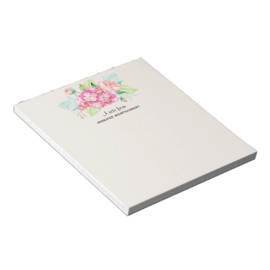 Elegante Rosa Blume Notizblock (angewinkelt)