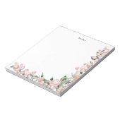 Elegante rosa Blume Notizblock (Rotiert)