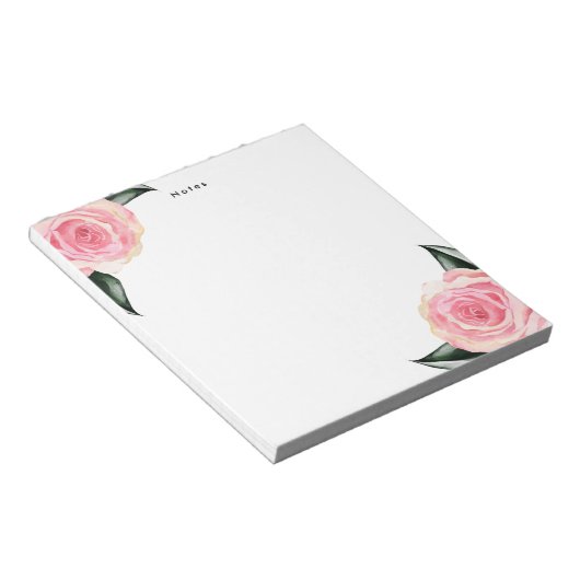 Elegante rosa Blume Notizblock (angewinkelt)