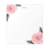 Elegante rosa Blume Notizblock (Vorderseite)