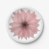 Elegante rosa Blume Pappteller (Vorderseite)