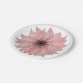 Elegante rosa Blume Pappteller (Schrägansicht)