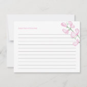 Elegante rosa Blume Polterabend Rezept Karte (Rückseite)