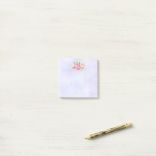 Elegante Rosa Blume Post-it Klebezettel (Auf Schreibtisch)