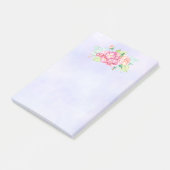 Elegante Rosa Blume Post-it Klebezettel (angewinkelt)