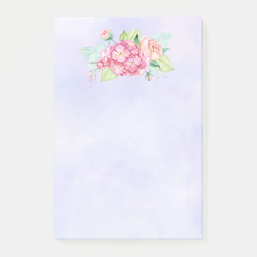 Elegante Rosa Blume Post-it Klebezettel (Vorderseite)