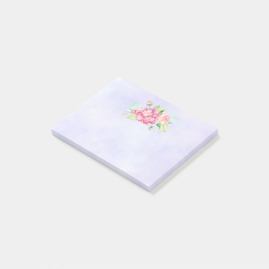 Elegante Rosa Blume Post-it Klebezettel (angewinkelt)