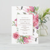 Elegante Rosa Blume Rose Premium Blumenhochzeit Einladung (Stehend Vorderseite)