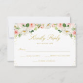 Elegante, rosa Blume RSVP-Karte RSVP Karte (Vorderseite)