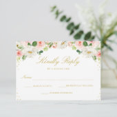 Elegante, rosa Blume RSVP-Karte RSVP Karte (Stehend Vorderseite)