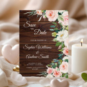 Elegante Rosa Blume Save the Date Karte
