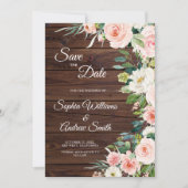 Elegante Rosa Blume Save the Date Karte (Vorderseite)