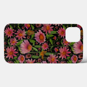 Elegante rosa Blume Schmetterlinge Muster Case-Mate iPhone Hülle (Rückseite (Horizontal))