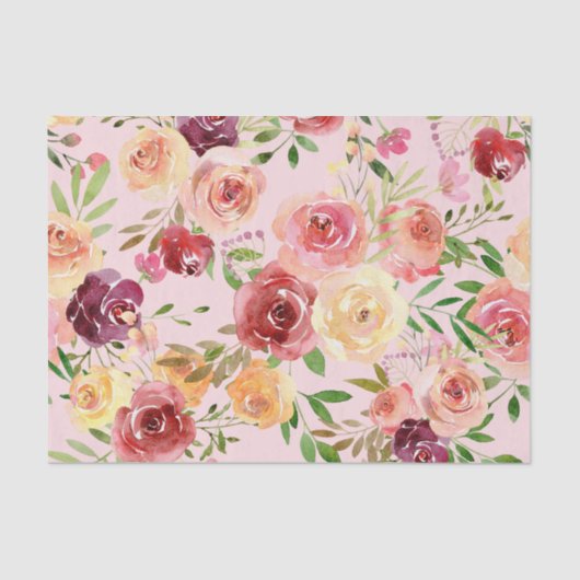 Elegante Rosa Blume Seidenpapier (Vorderseite)