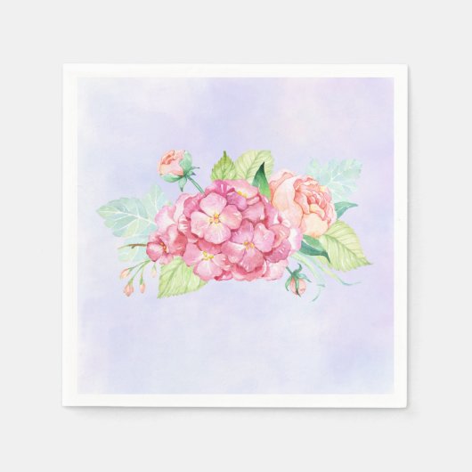 Elegante Rosa Blume Serviette (Vorderseite)