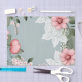 Elegante rosa Blume Spitze Seidenpapier (Handwerk)