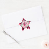 Elegante, rosa Blume Stern-Aufkleber (Umschlag)