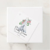 Elegante rosa Blume und Grünpflanzen - Brautparty Geschenkanhänger (Beispiel)