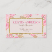 Elegante rosa Blume Visitenkarte (Vorderseite)