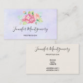 Elegante Rosa Blume Visitenkarte (Vorne/Hinten)