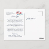 Elegante rosa Blume Wasserfarbe Vielen Dank Postkarte (Rückseite)