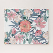 Elegante rosa Blume Wasserfarben Puzzle (Horizontal)