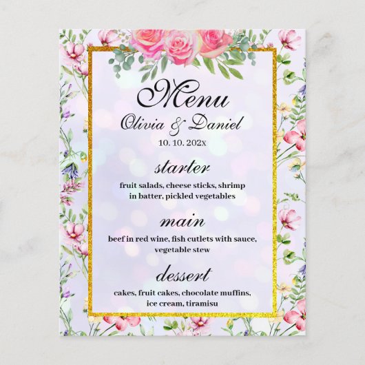 Elegante Rosa Blume Wasserfarbenhochzeit (Vorderseite)